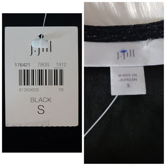 NWT|J. Jill Soft Crushed Velvet Black Velour Dress, SMALL - Picture 10 of 10